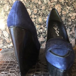 Alive + Olivia Blue and Black Wedges